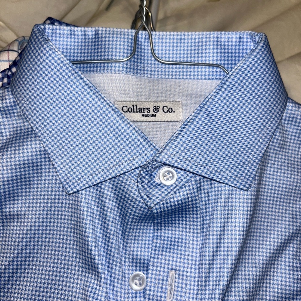 Collars & Co. Blue Checkered Men's Dress Shirt